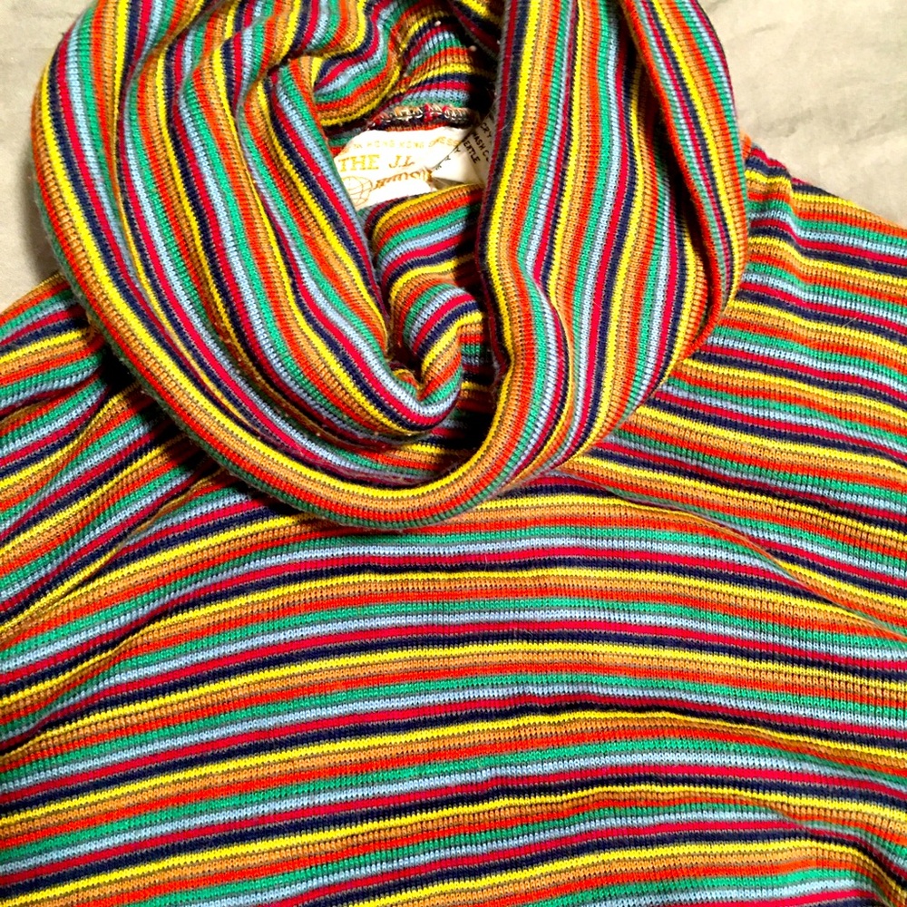 Vibrant Rainbow Turtleneck